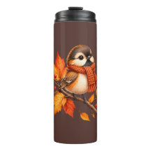 Joli oiseau d'automne avec écharpe confortable – F
