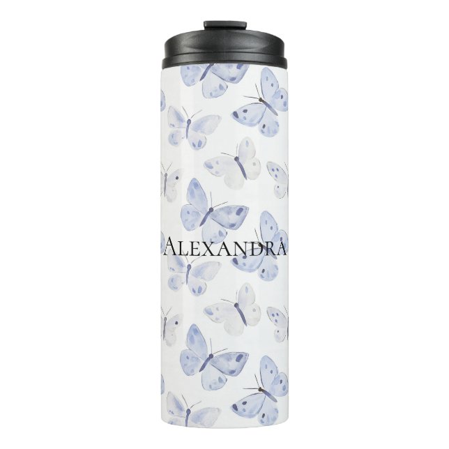 Bouteilles Isothermes Joli Papillons blancs violets Anniversaire (Devant)