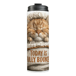Bouteilles Isothermes Joli petit chat roux endormi enveloppé dans une co