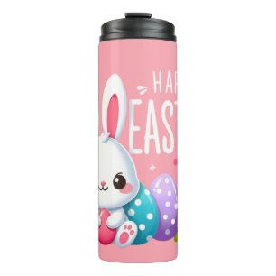Bouteilles Isothermes Joli, rose et heureux lapin de Pâques