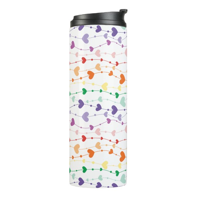Bouteilles Isothermes Jolie famille Motif Rainbow Hearts (Tourné sur la gauche)