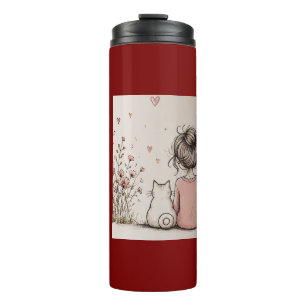 Bouteilles Isothermes Jolie Fille et Chat
