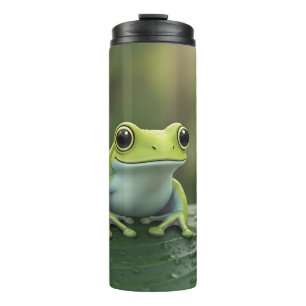 Bouteilles Isothermes Jolie grenouille verte sur feuille