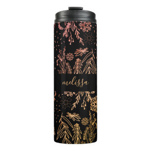 Bouteilles Isothermes Jolie Rose or florale