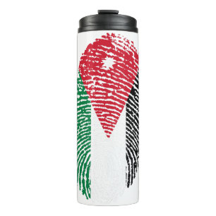 Bouteilles Isothermes Jordanie Drapeau Empreinte d'identification du pay