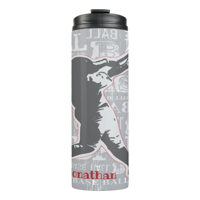 Bouteilles Isothermes Joueur de base-ball Design Tumbler thermique (Devant)