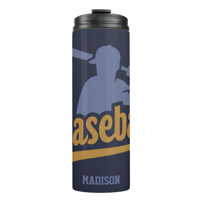 Bouteilles Isothermes Joueur de baseball personnalisé et couleur (Devant)