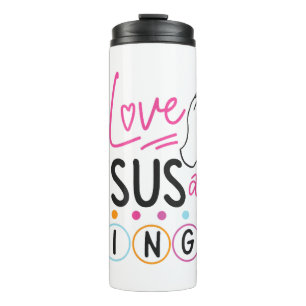 Bouteilles Isothermes Joueur de Bingo Jésus Foi Chrétien J'aime Jésus Un