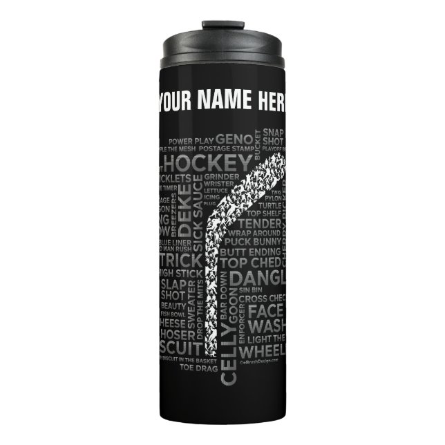 Bouteilles Isothermes Joueur de hockey et argot (Devant)