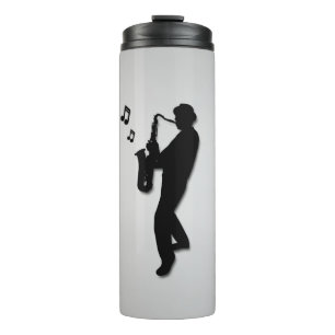 Bouteilles Isothermes Joueur saxophone Silver