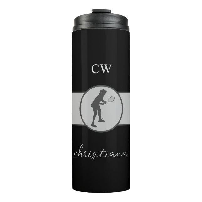 Bouteilles Isothermes Joueuse de tennis personnalisée Tennis Girl Cadeau (Devant)