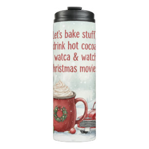Bouteilles Isothermes Jour de cinéma et de pâtisserie de Noël cosy