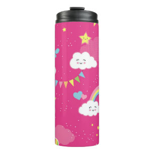 Bouteilles Isothermes Jovely Pink Rainbow Sky répétition motif. Un souli