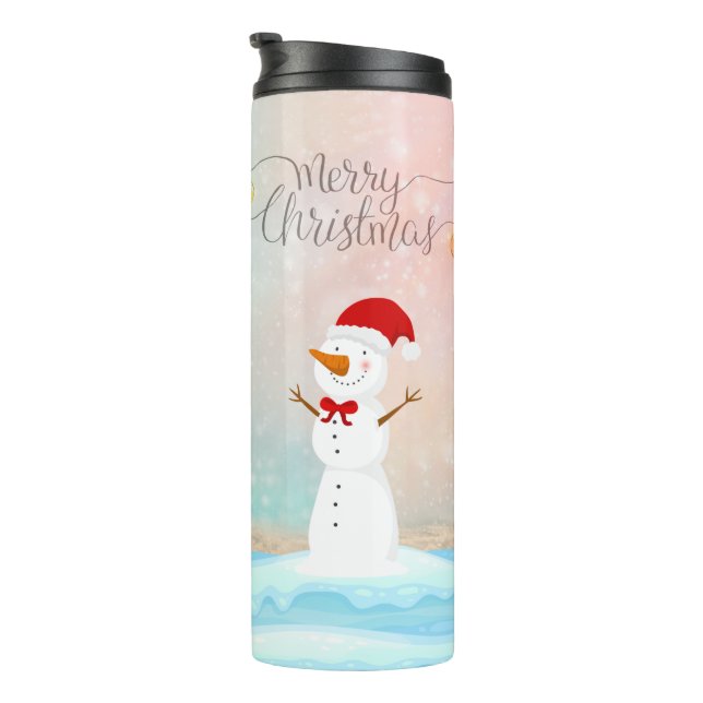 Bouteilles Isothermes Joyeux bonhomme de neige à Noël (Tourné sur la droite)