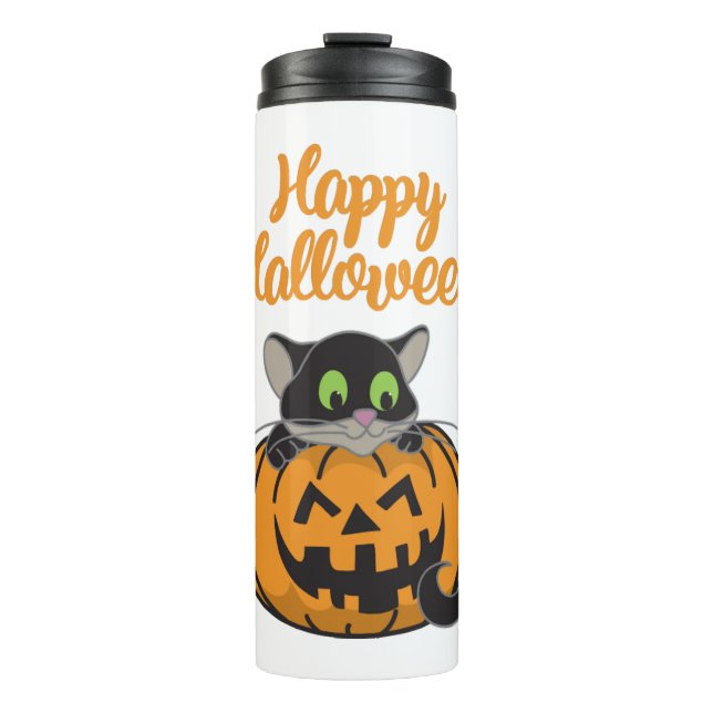 Bouteilles Isothermes Joyeux Citrouille de chats Halloween (Devant)