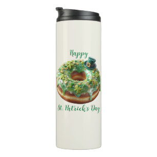 Bouteilles Isothermes Joyeux donut de la Saint-Patrick avec chapeau de l