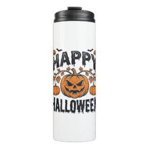 Bouteilles Isothermes Joyeux Halloween Citrouille Design de Gravure Vint