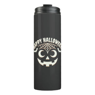 Bouteilles Isothermes Joyeux Halloween Citrouille Visage Design_1