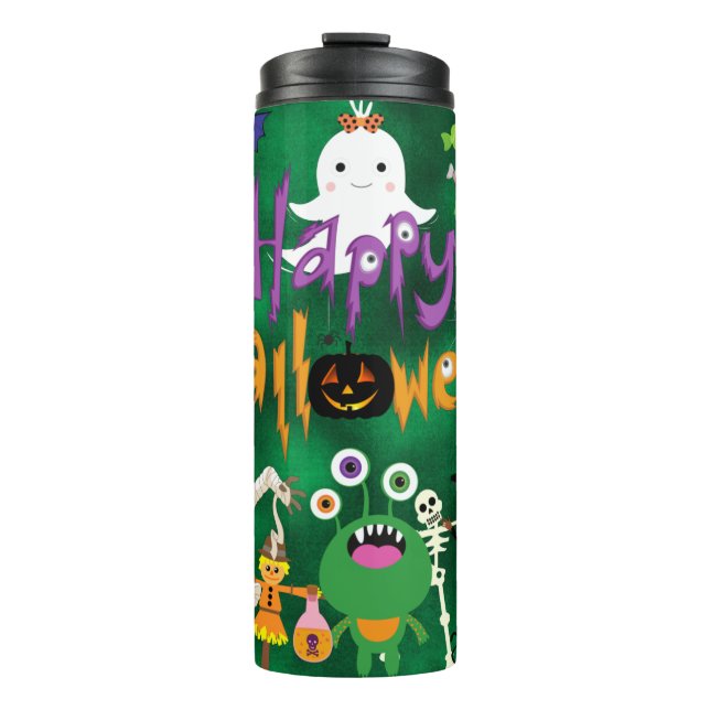 Bouteilles Isothermes Joyeux Halloween Enfants mignonnes et Éffrayants (Devant)