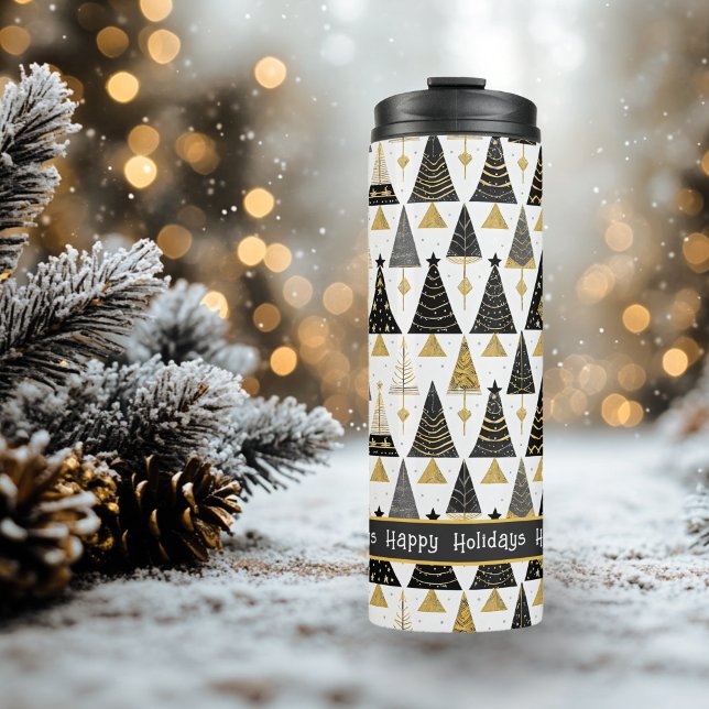 Bouteilles Isothermes Joyeux Motif de Noël en or noir #25 ID1009 (Créateur téléchargé)