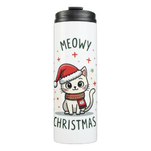 Bouteilles Isothermes Joyeux Noël amateur de chat drôle de fêtes de fin
