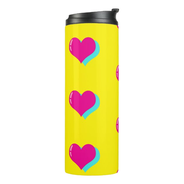 Bouteilles Isothermes Joyful Neon Love Retro Vaporwave Hearts Fun (Tourné sur la gauche)