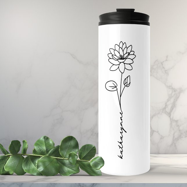 Bouteilles Isothermes Juillet Anniversaire Mois Fleur Nénuphar (July Birthday Month Flower Waterlily Birth Month Thermal Tumbler)