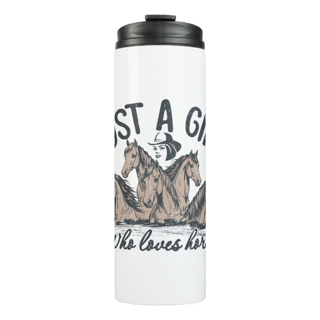 Bouteilles Isothermes Juste une fille qui aime les chevaux (Devant)