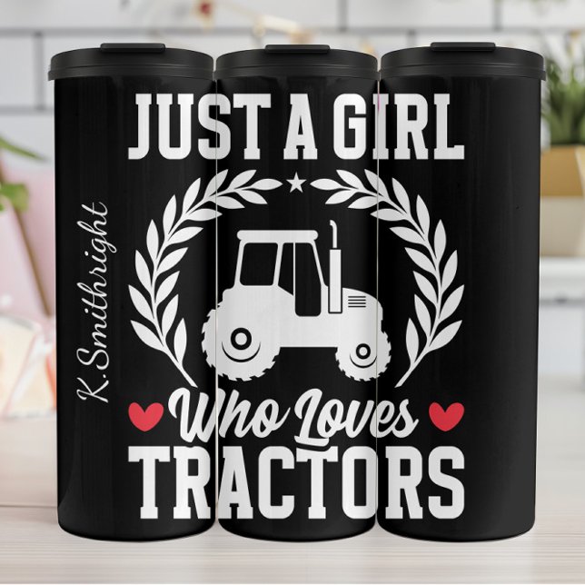Bouteilles Isothermes Juste une fille qui aime les tracteurs (Créateur téléchargé)