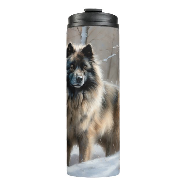 Bouteilles Isothermes Keeshond Qu'Il Neige Noël (Devant)