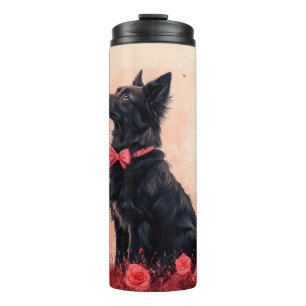 Bouteilles Isothermes Kelpie australien avec des roses - Saint-Valentin