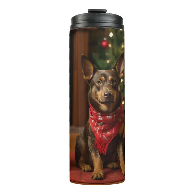 Bouteilles Isothermes Kelpie australienne près de la cheminée Noël (Devant)