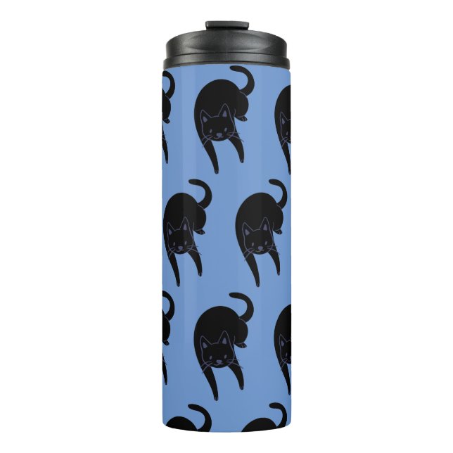 Bouteilles Isothermes Kitty Voices Black Cat Motif Blue (Devant)