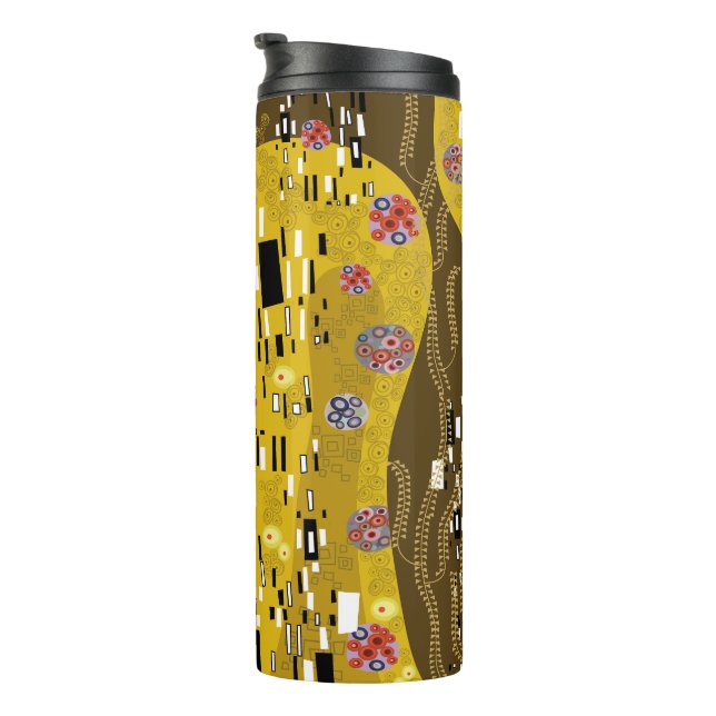 Bouteilles Isothermes Klimt Inspiré Or Motif Art Nouveau Le Baiser (Tourné sur la droite)
