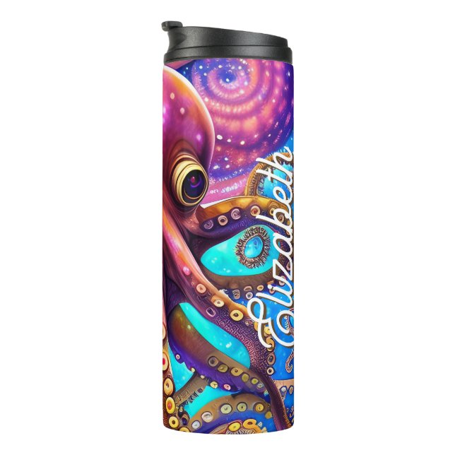 Bouteilles Isothermes Kraken Octopus avec nom personnalisé (Tourné sur la droite)