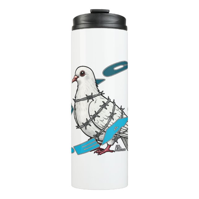 Bouteilles Isothermes La colombe de la paix dans Barbed Wire Embrace (Devant)