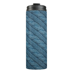 Bouteilles Isothermes la texture du tissu tricoté, couleur bleu clair