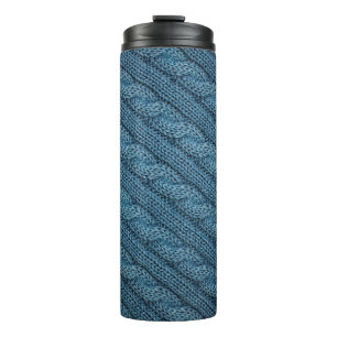 Bouteilles Isothermes la texture du tissu tricoté, couleur bleu clair