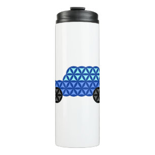 Bouteilles Isothermes La Voiture De Vie - Formes Sacrées B1, Bleu.