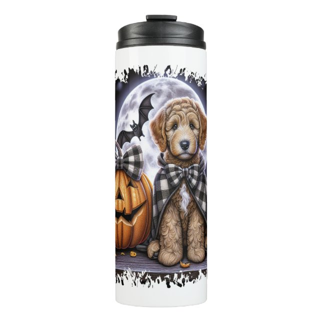 Bouteilles Isothermes Labradoodle chien Carré d'Halloween (Devant)