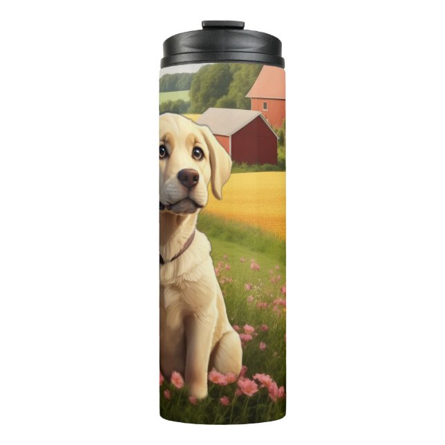 Bouteilles Isothermes Labrador Retriever à la ferme (Devant)