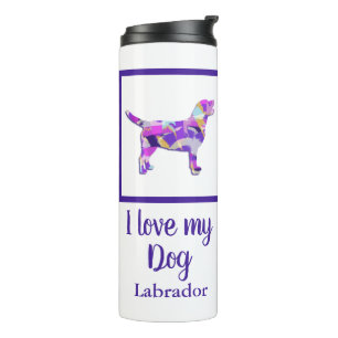 Bouteilles Isothermes Labrador Retriever Chien Silhouette Purple PY&B