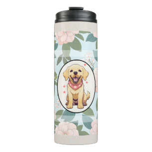 Bouteilles Isothermes Labrador Retriever classique fleurs arrière - plan