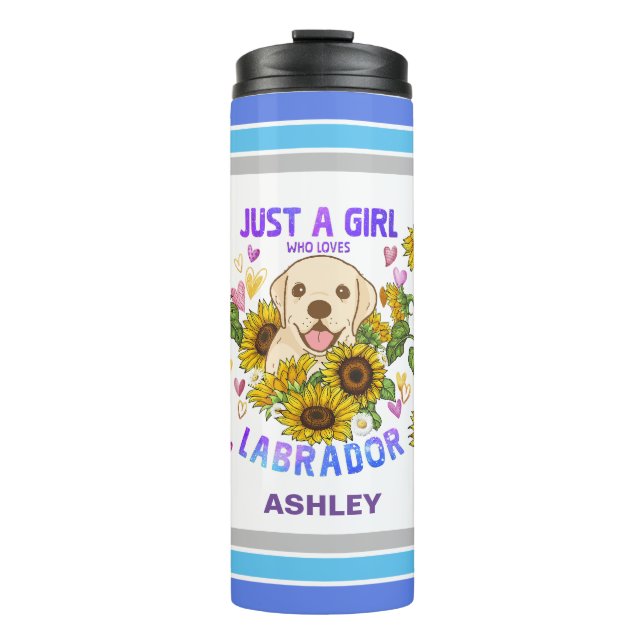 Bouteilles Isothermes Labrador Retriever Lover Sunflower Trainer Floral (Devant)