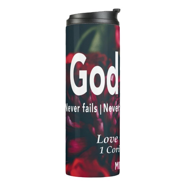 Bouteilles Isothermes L'AMOUR N'ÉCHEC JAMAIS Floral Christian Personnali (Tourné sur la gauche)