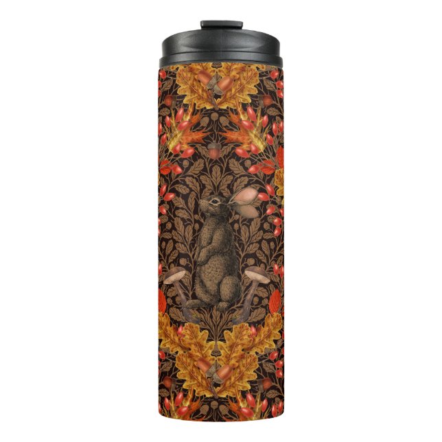 Bouteilles Isothermes Lapin d'automne sur brun (Devant)