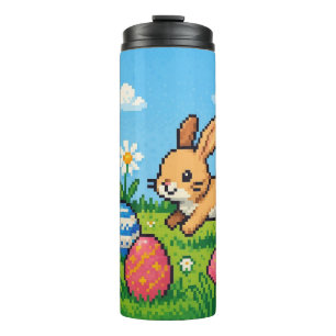 Bouteilles Isothermes Lapin de Pâques mignon 8 bits