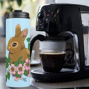 Bouteilles Isothermes Lapin Lapin Fleurs Roses