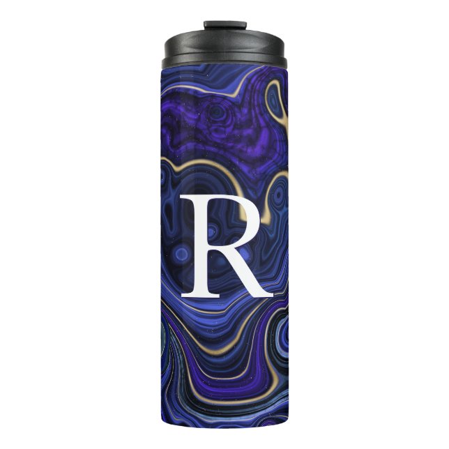 Bouteilles Isothermes Lapis Lazuli Monogramme (Devant)