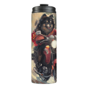 Bouteilles Isothermes Lapphund Finlandais Chien à cheval Moto Noël